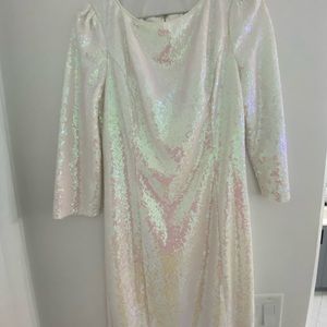 White sparkle mini dress